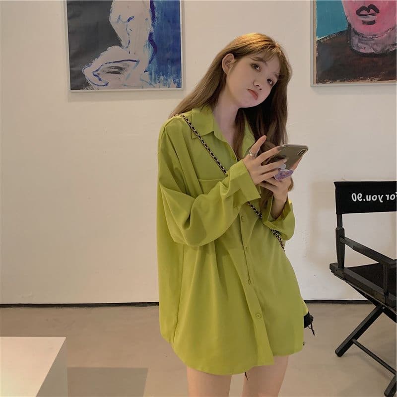 셔츠 여성 코트 봄 가을 디자인 센스 작은 대중 외부 가져 가라. 오픈 가디건 Chic 이른 가을 긴팔 맨위 이미지 2