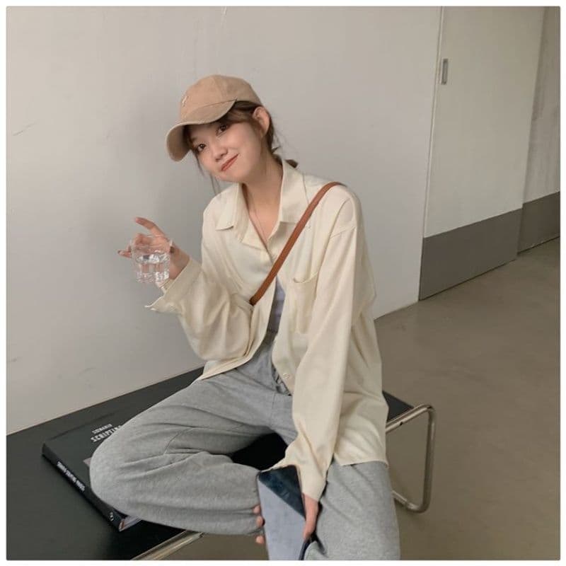 셔츠 여성 코트 봄 가을 디자인 센스 작은 대중 외부 가져 가라. 오픈 가디건 Chic 이른 가을 긴팔 맨위 상세 이미지 2