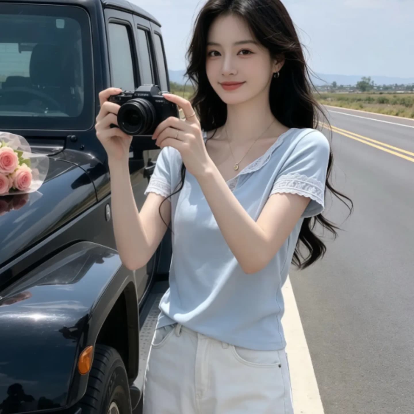 눈꽃 면 한 부서 불가사리 프린트 블라우스 26 봄 여름 새로운 루즈핏 캐주얼 핫걸 달콤함 긴팔 티셔츠 여성 이미지 5