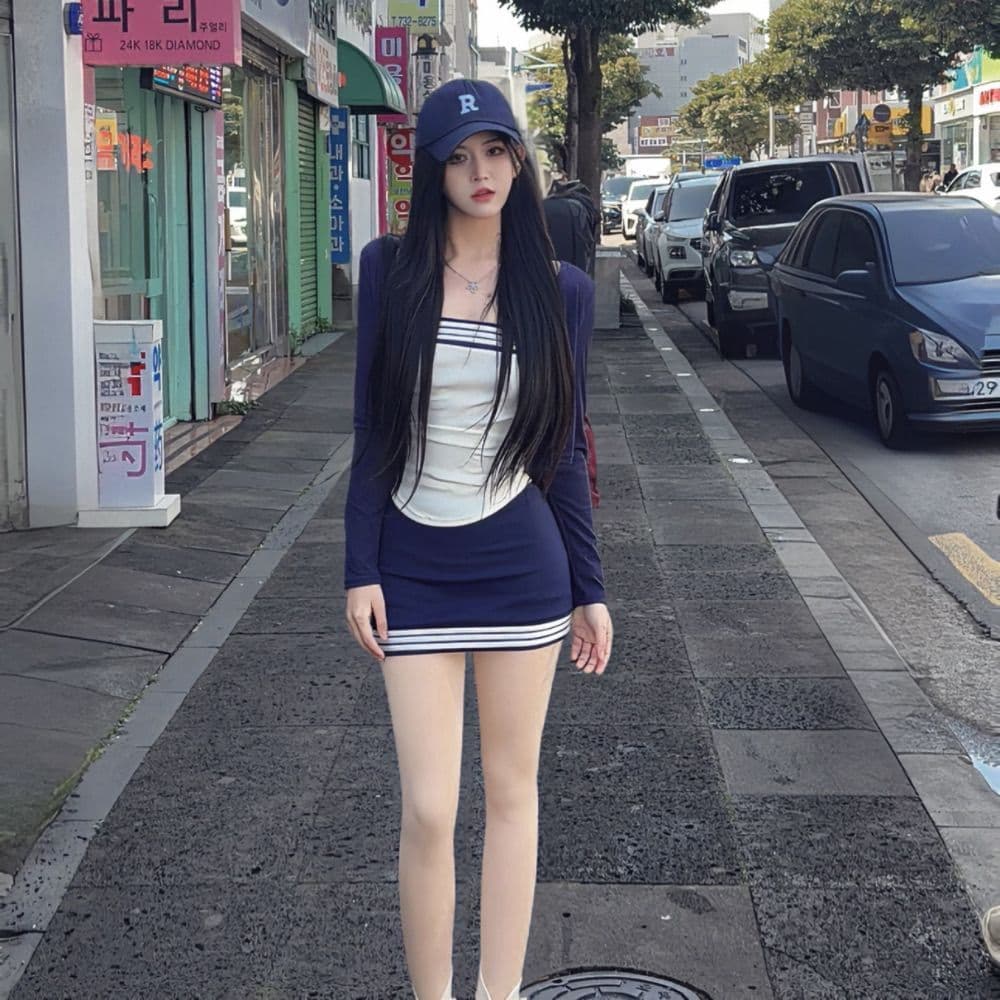 조기 가을 한 부서 착용 가져 가라. 에이즈 환자 여성 세트 순수한 욕망 바람 핫걸 캐미솔 오픈 가디건 맨위 반신 미니 스커트 세트 상세 이미지 4