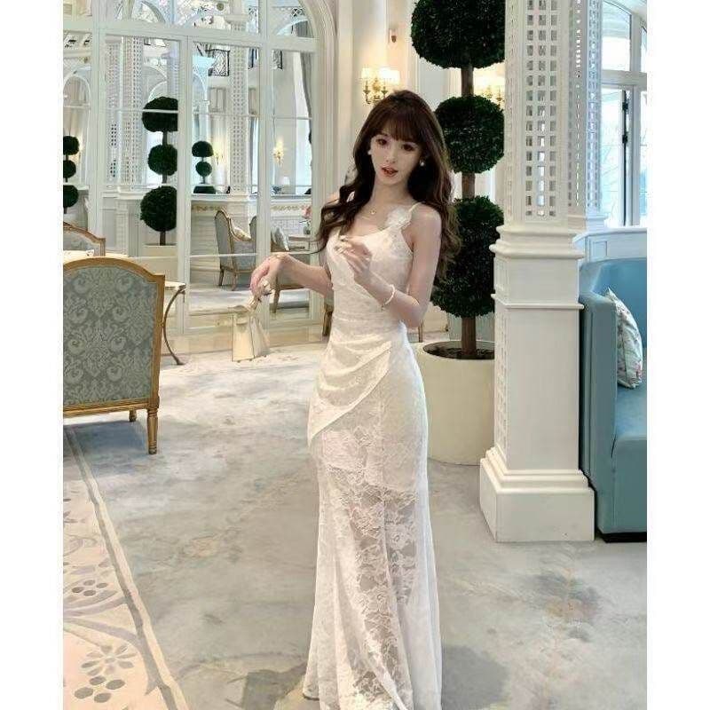 프랑스식 화이트 레이스 슬립 드레스 아이들 여름 2026 새로운 휴가 바람 품격 자이언트 잘 생긴 길다 치마 상세 이미지 2