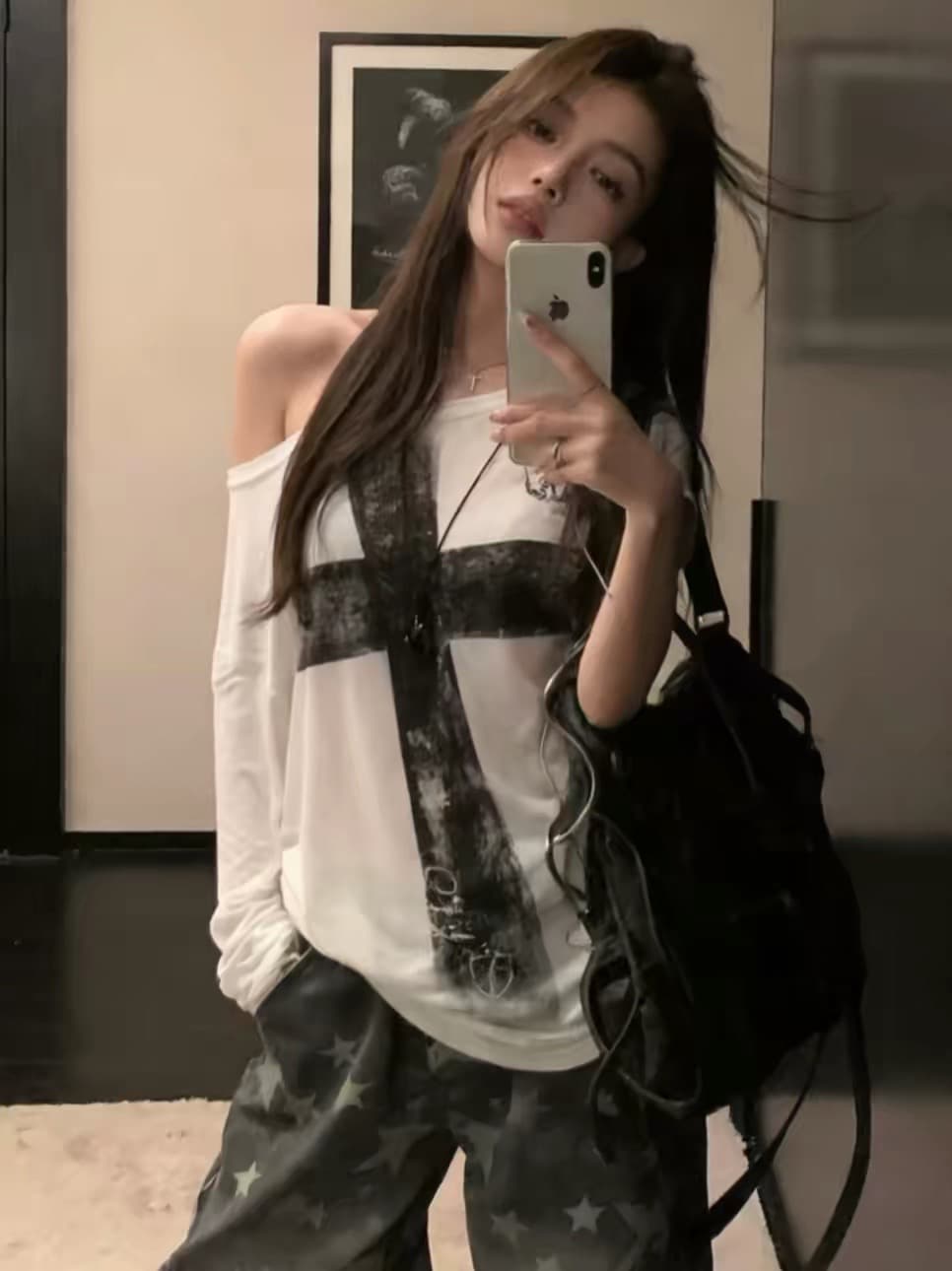 라이 경기 서울 눈꽃 면 광저우 원단 반팔 티셔츠 여성 상세 이미지 1