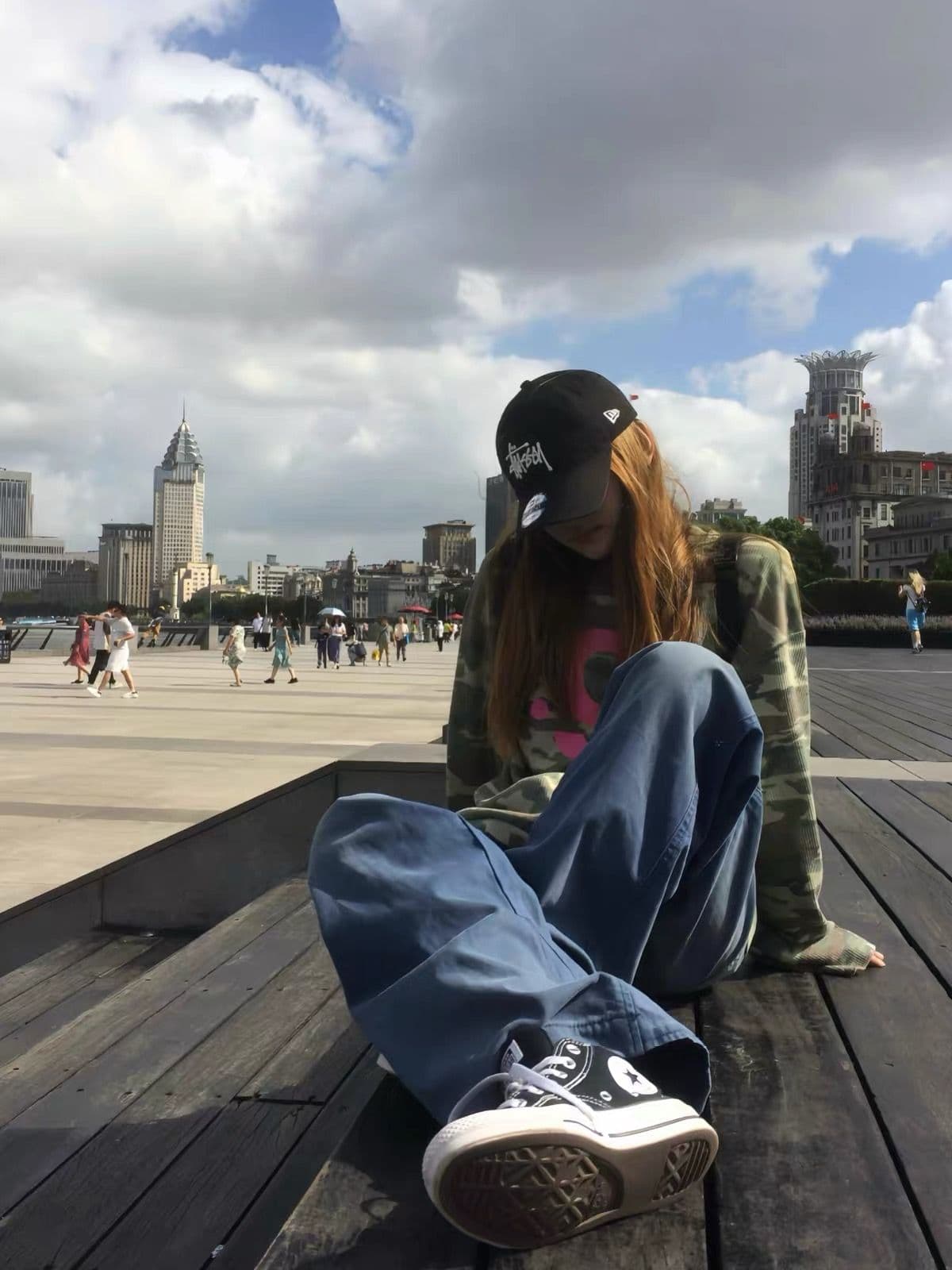 65 35 후아 남편 그리드 250그램 긴팔 티셔츠 여성 상세 이미지 3