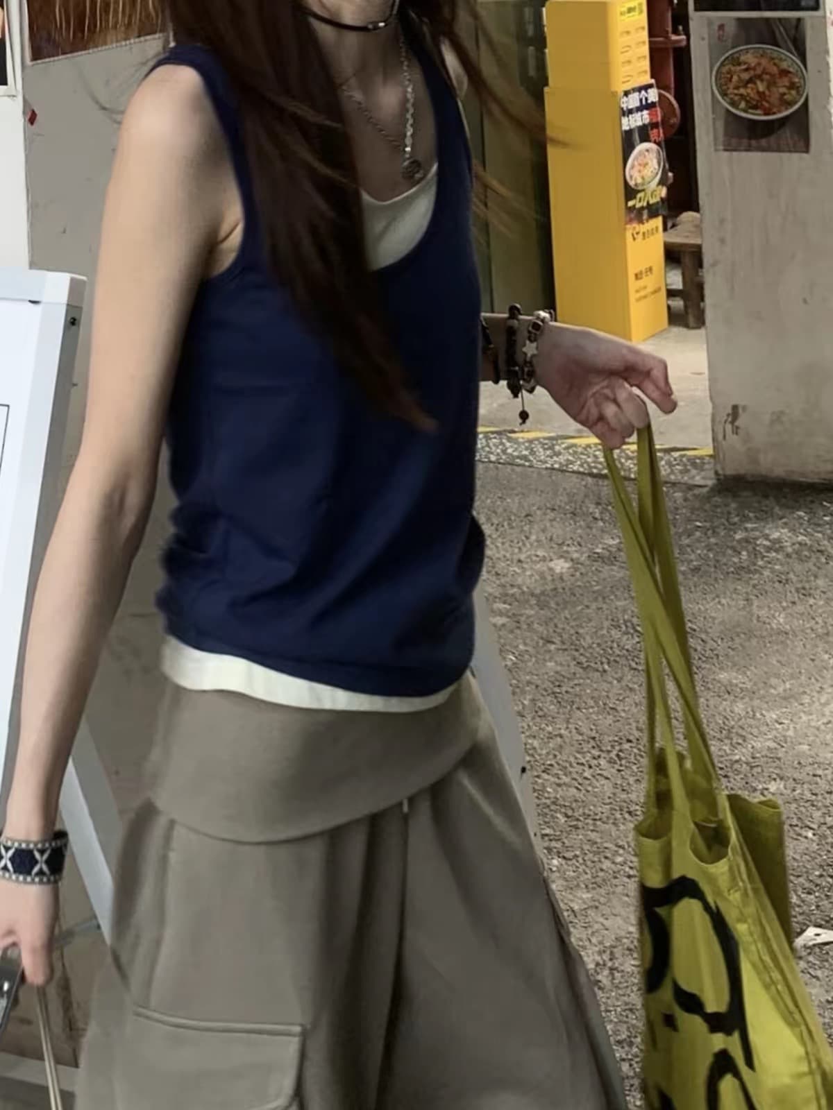 눈꽃 면 65 면 35 폴리에스터 165 그램 투피스 세트 한 부서 조끼 스택 착용 투피스 세트 이미지 4