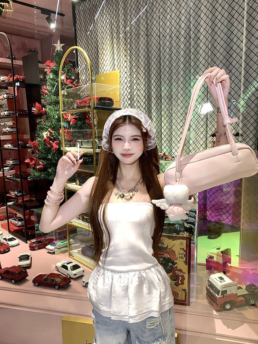 260 그램 사람들 면 프랑스식 튜브탑 조끼 여성 여름 화이트 아름다움 뒤로 오프숄더 몸매 가꾸기 핫걸 민소매 품격 맨위 상세 이미지 4