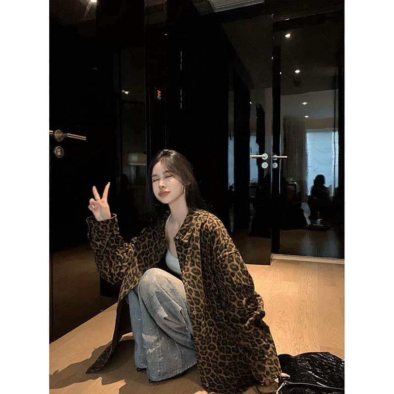 사선 무늬 연삭 털 280 그램 원본 원단 에디션 모양 좋은 느낌 긍정적 인 아메리칸 레오파드 무늬 상세 이미지 1