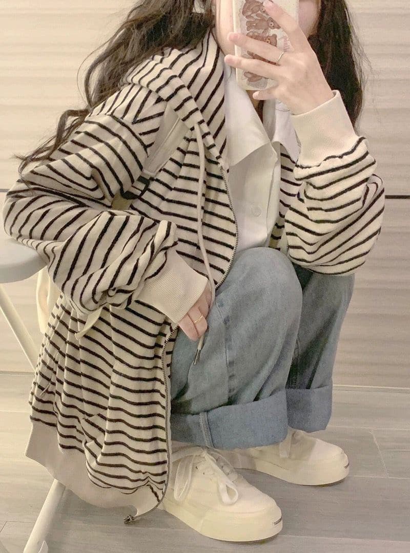 원본 원단 얇은 스타일 320 그램 80 폴리 에스터 20 면 지퍼 재킷 상세 이미지 1