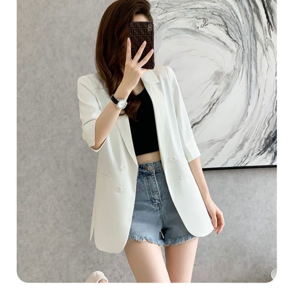 면 린넨 정장 짧은 외투 여성 2027 봄 가을 새로운 문예 빅 사이즈 루즈핏 캐주얼 긴팔 작은 정장 맨위 이미지 5