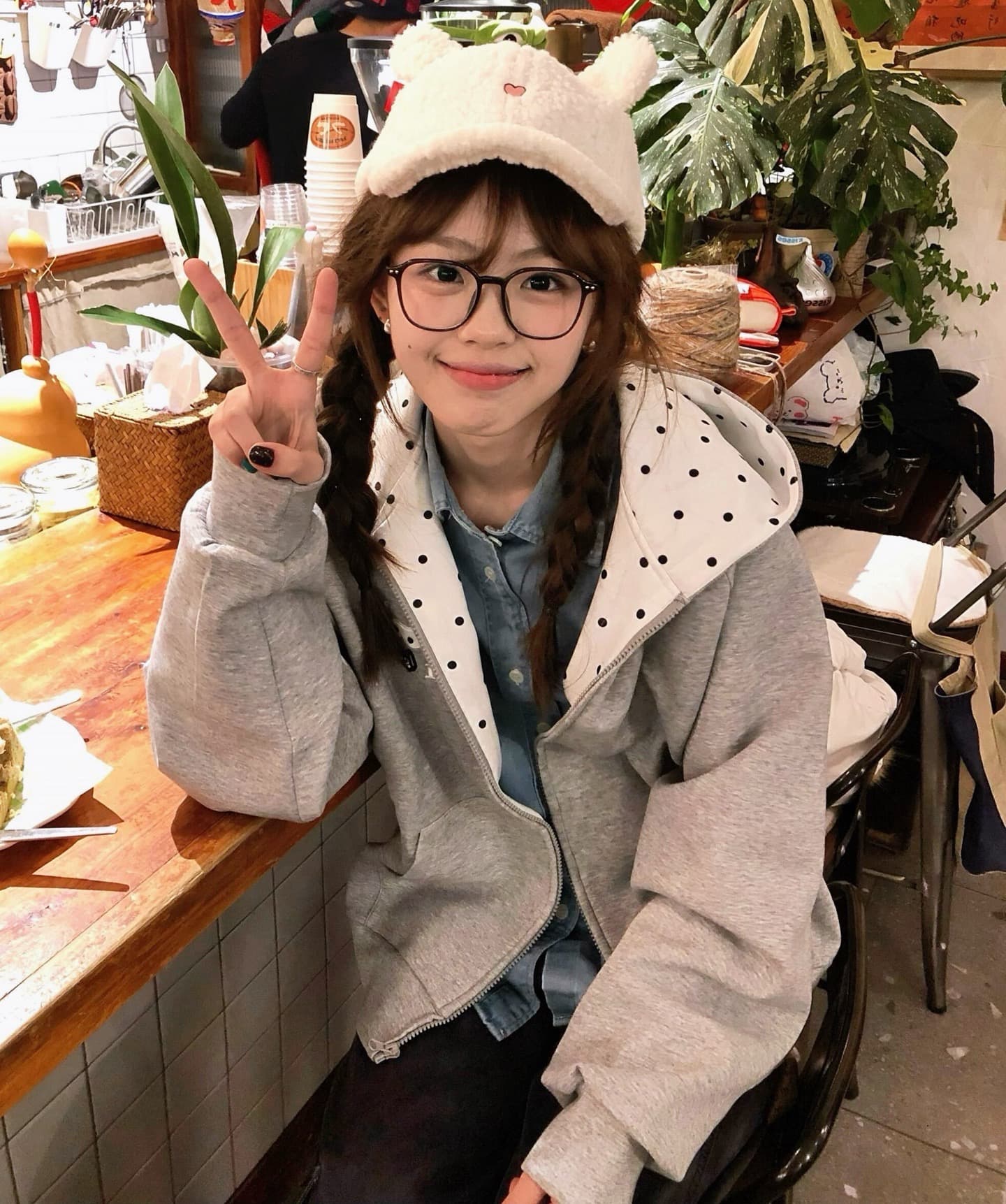 얇은 스타일 자수 순수한 Mianhua 면 복합 한국 스타일 새로운 긴팔 다용도 후드티 여성 상세 이미지 1
