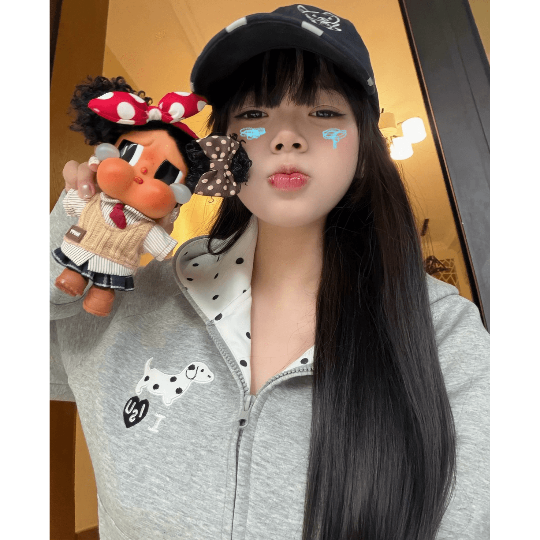 얇은 스타일 자수 순수한 Mianhua 면 복합 한국 스타일 새로운 긴팔 다용도 후드티 여성 상세 이미지 5