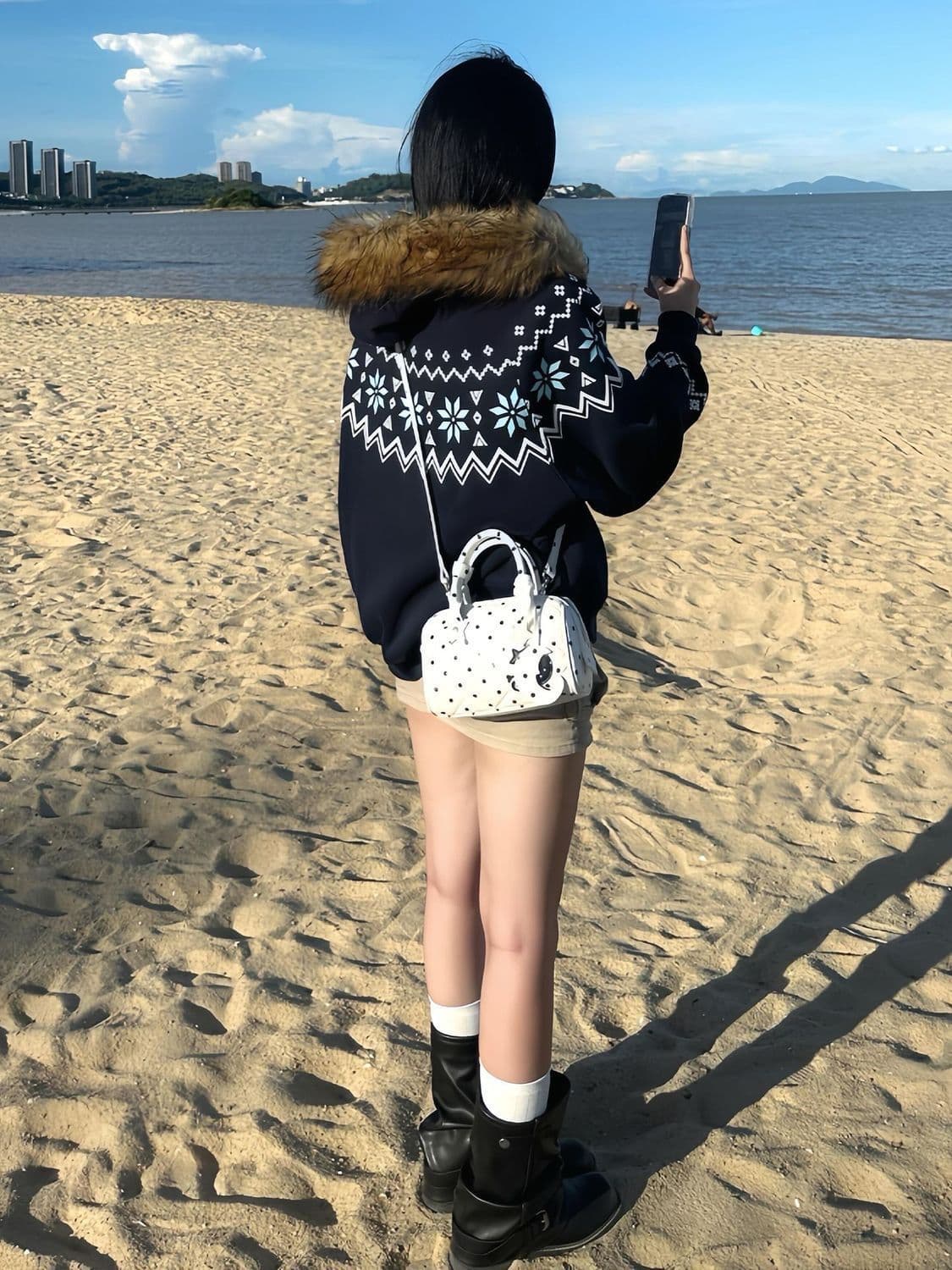 원본 모피 칼라 탈착식 순수한 Mianhua 면 털이 있고 두꺼운 2026 모피 칼라 후드 티 스웨터 여성 재킷 이미지 2