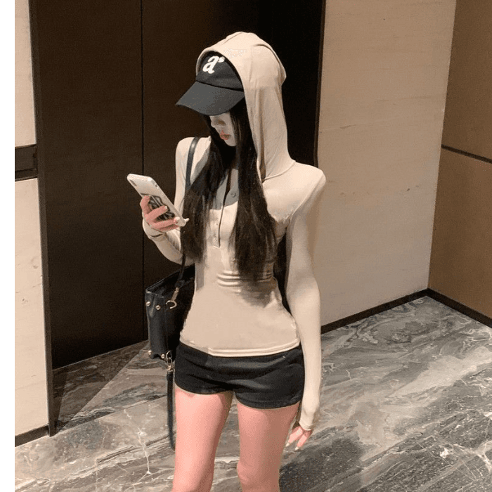 한 부서 조기 가을 스트라이프 후드 티 스웨터 여성 루즈핏 느긋한 긴팔 재킷 상세 이미지 5