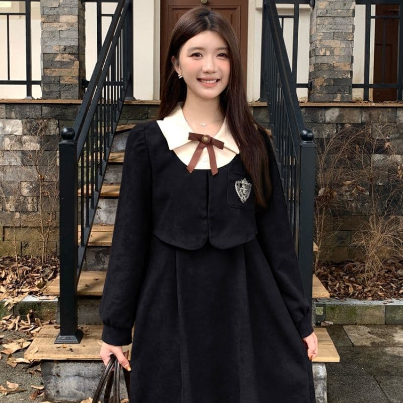 빅 사이즈 고급 센스 외국 가스 연령 감소 패션 품격 슬림해 보이는 다용도 캐주얼 드레스 상세 이미지 4