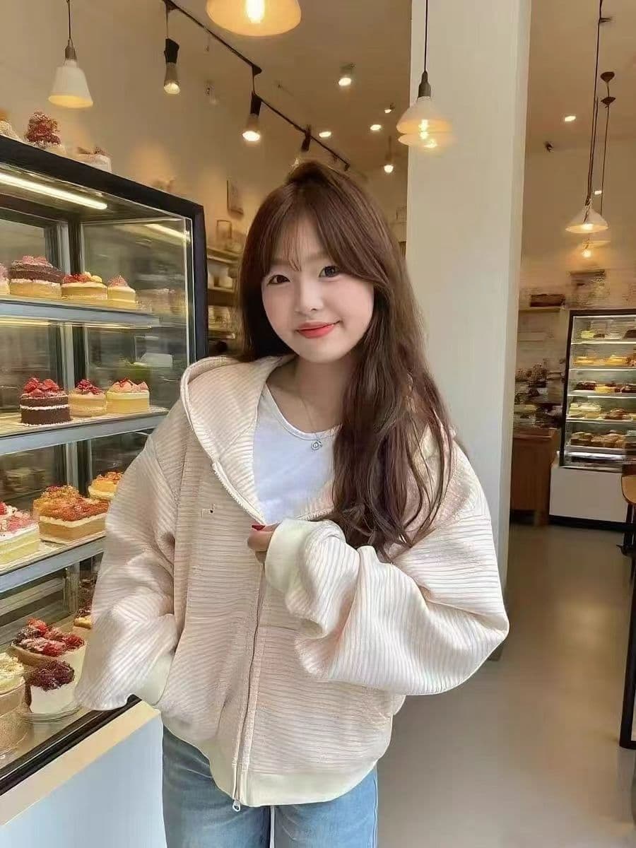 얇은 스타일 털이 있는 원본 솜씨 후아 면 복합 후드 재킷 긴팔 후드티 이미지 2