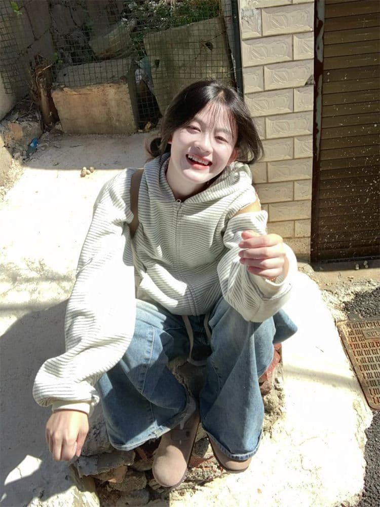 얇은 스타일 털이 있는 원본 솜씨 후아 면 복합 후드 재킷 긴팔 후드티 상세 이미지 7