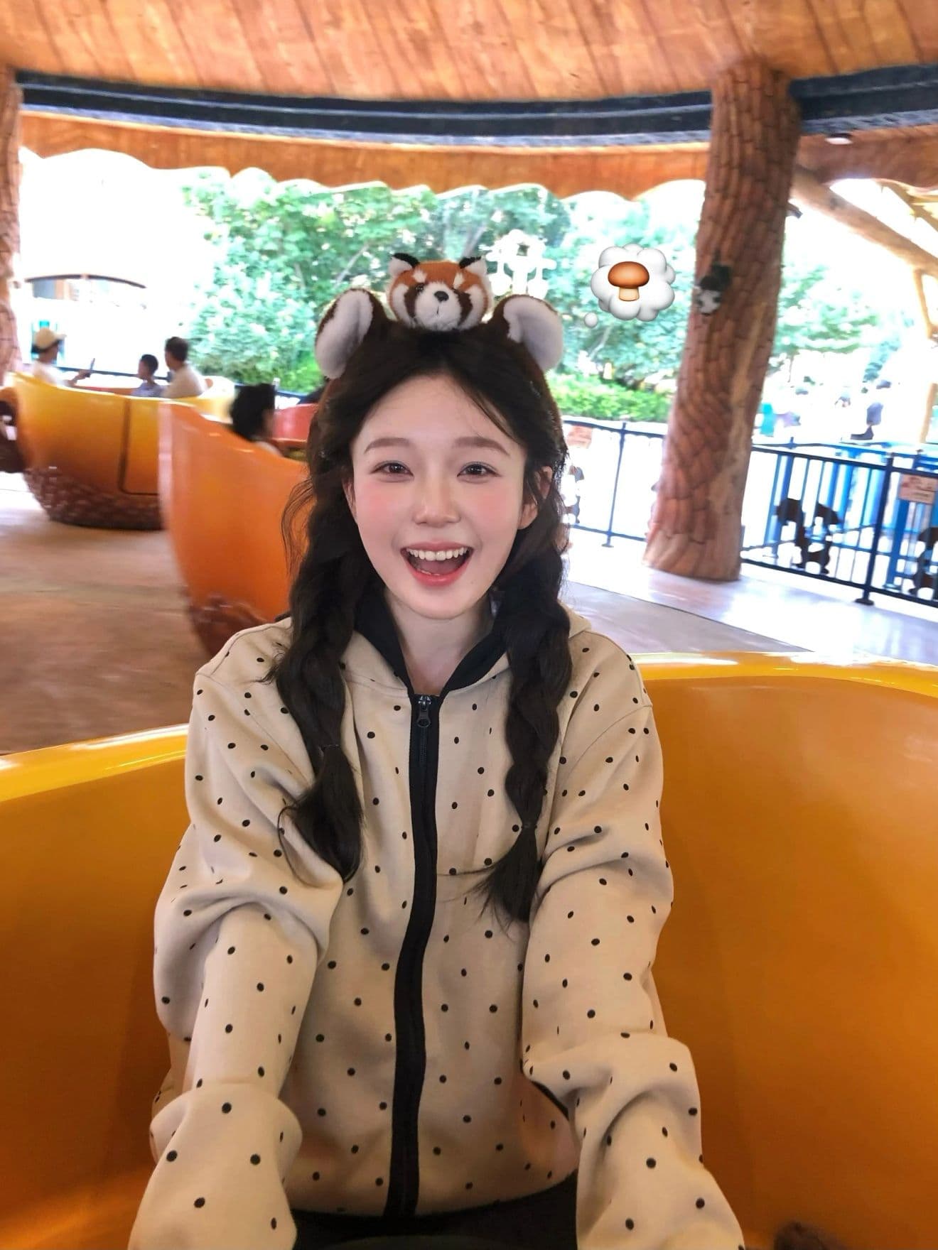 후아 면 복합 도트 무늬 후드 오픈 가디건 남녀 루즈핏 명중 검은 색 테두리 자수 지퍼 후드티 재킷