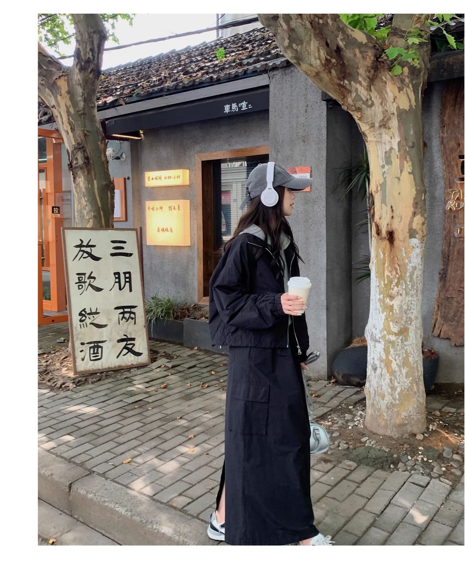 한 부서 ootd 착용 가져 가라. 고급 센스 워크웨어 세트 여성 봄 가을 슈퍼 화재 잘 생긴 차가운 바람의 소리 던져 자매 롱 스커트 투피스 세트 트렌디 상세 이미지 21