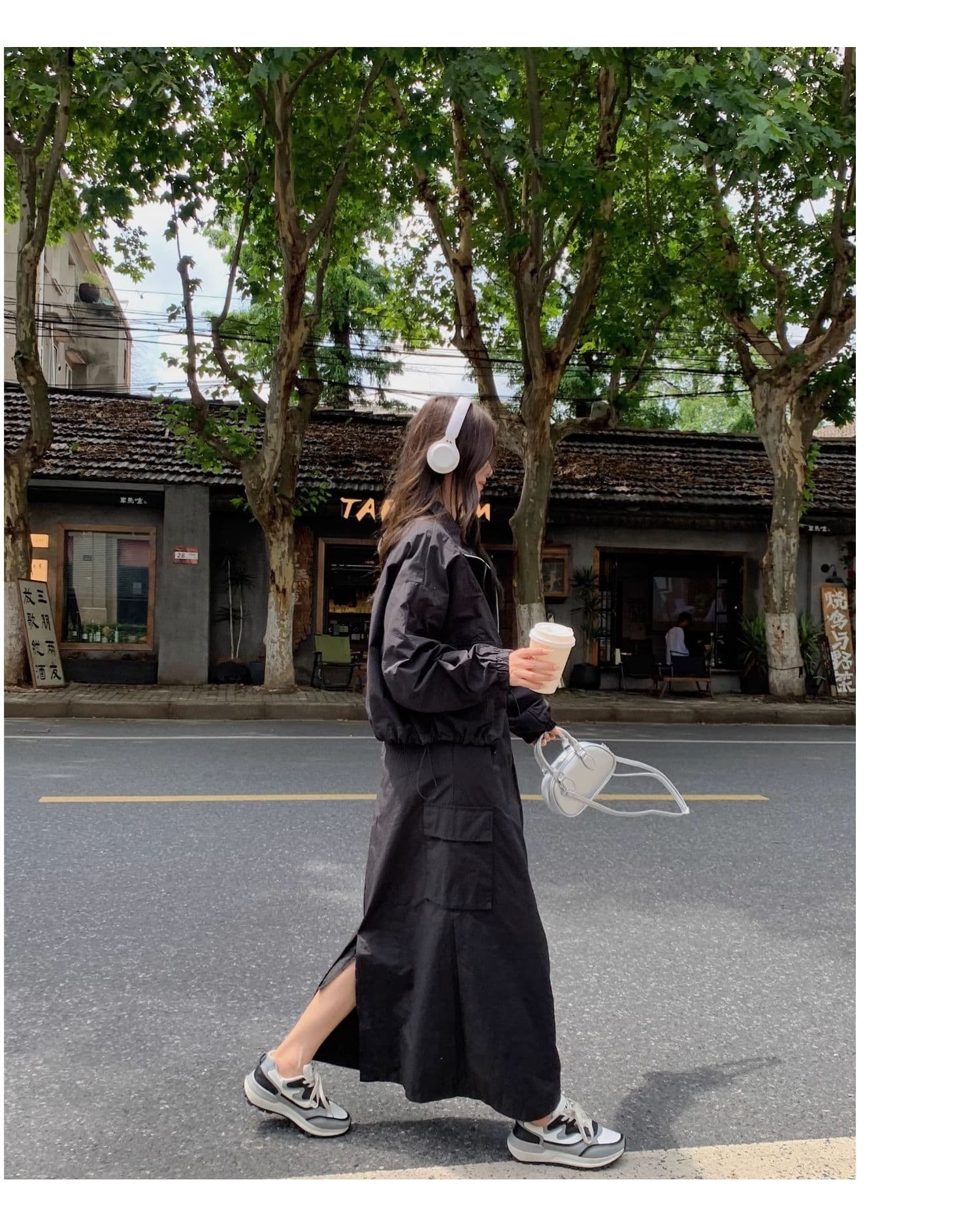 한 부서 ootd 착용 가져 가라. 고급 센스 워크웨어 세트 여성 봄 가을 슈퍼 화재 잘 생긴 차가운 바람의 소리 던져 자매 롱 스커트 투피스 세트 트렌디 상세 이미지 26