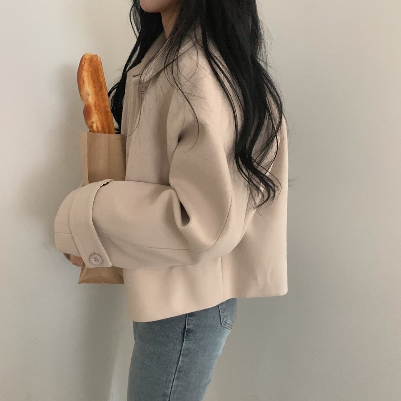 부드러운 바람 양면 양모 모직 쇼트 스타일 맨위 가을 겨울 새로운 품격 루즈핏 디스플레이 흰 머리카락 외부 여성 세트 상세 이미지 21