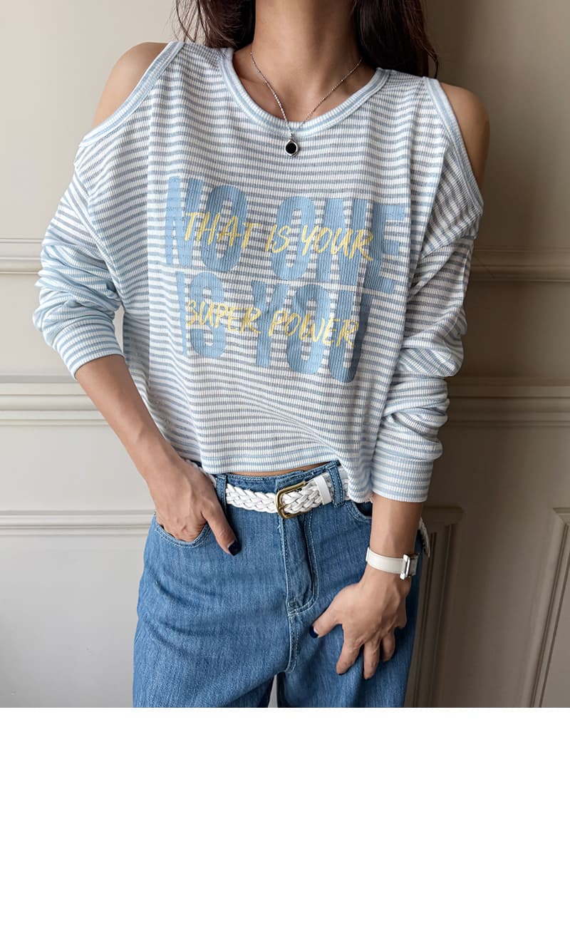 한국 chic 디자인 센스 알파벳 프린트 홀로우 아웃 어깨 긴팔 티셔츠 여성 이른 가을 연령 감소 루즈핏 캐주얼 맨위 상세 이미지 17