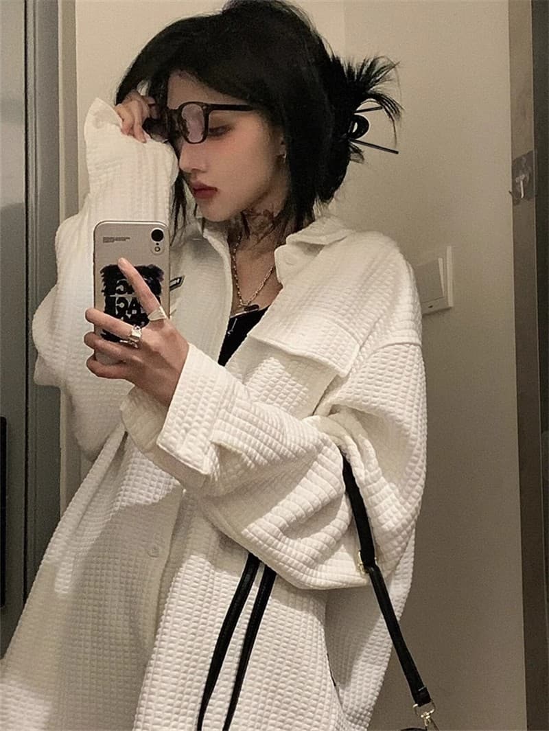 원본 것 새로운 가을 전단 표준 광저우 열세 개 vibe 후드티 여성 가을 oversize 여성 코트 상세 이미지 3