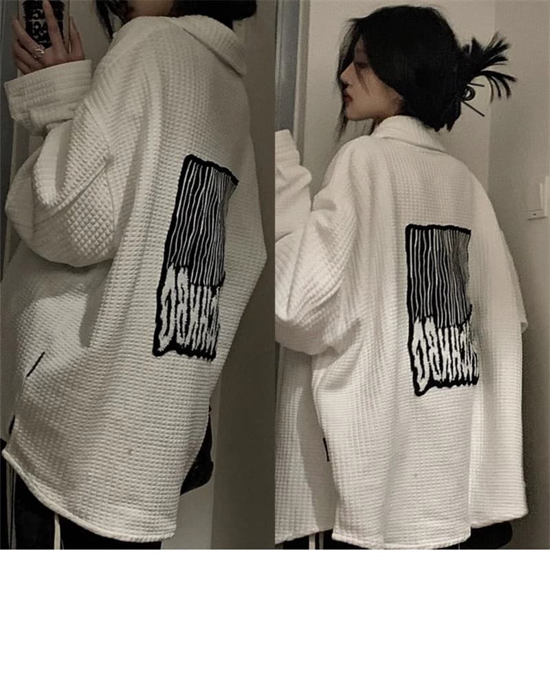 원본 것 새로운 가을 전단 표준 광저우 열세 개 vibe 후드티 여성 가을 oversize 여성 코트 상세 이미지 4