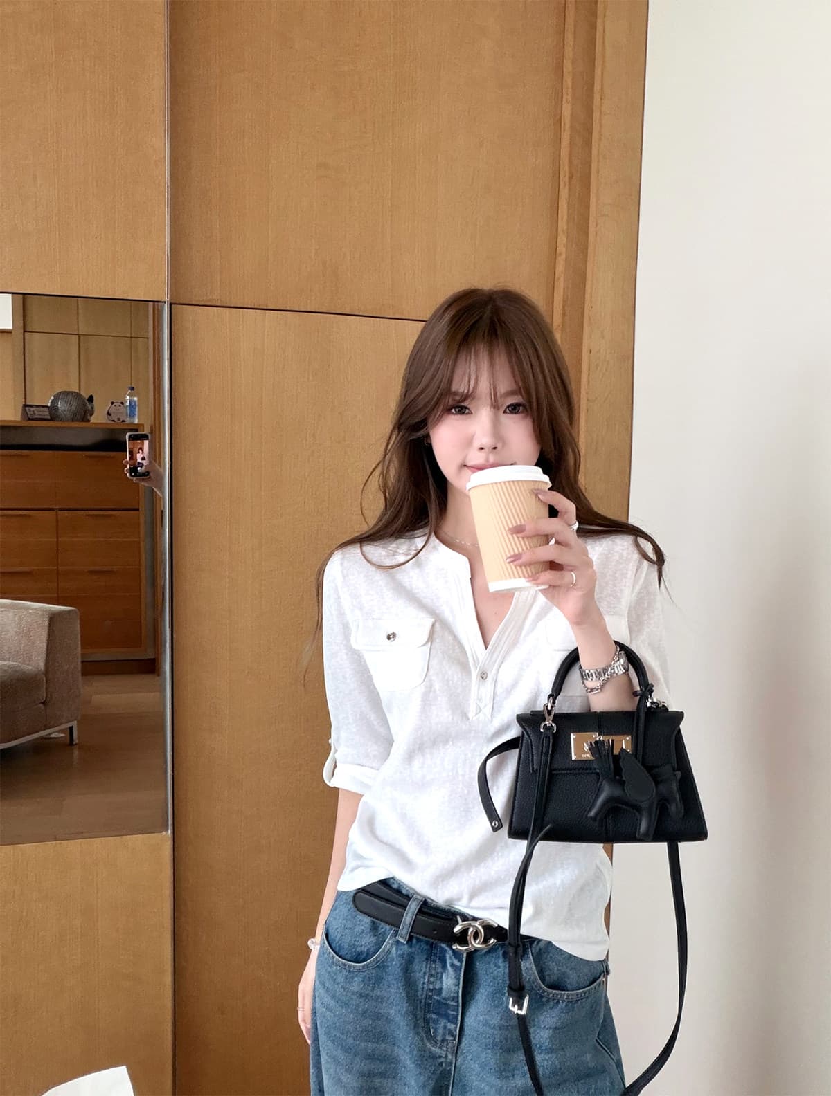 눈꽃 면 느슨함 basic 현재 문제 높음 비율 부드럽다 면 편안함 통기성 중간 소매 티셔츠 여성 상세 이미지 16