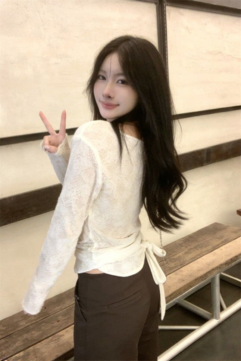 광저우 원본 원단 반 개방 칼라 헨리 칼라 기본 셔츠 여성 인사이드 가져 가라. 쇼트 스타일 긴팔 티셔츠 맨위 이미지 2