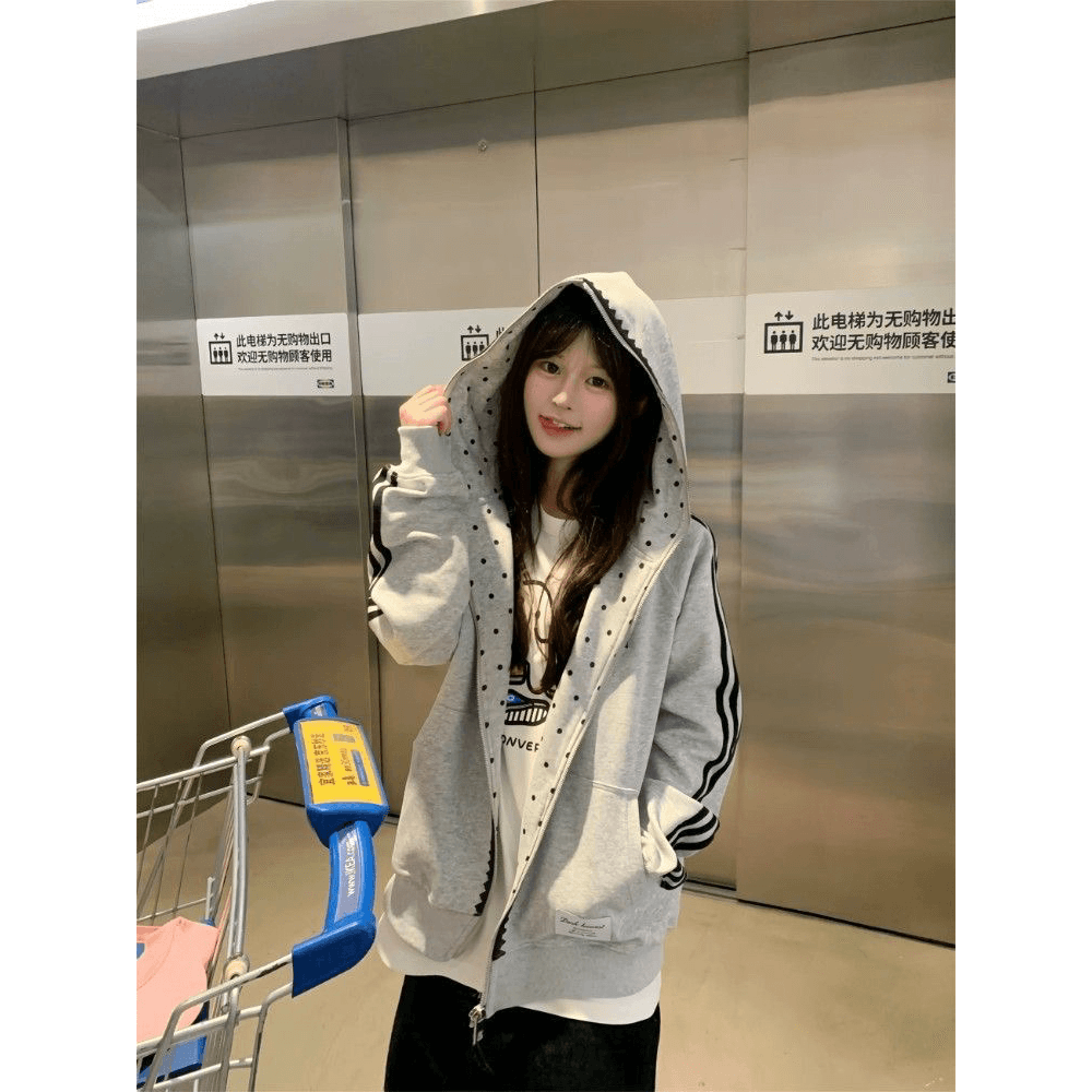 얇은 스타일 지퍼 인사이드 펌프 이후 패키지 칼라 순수한 Mianhua 면 복합 후드티 이미지 5