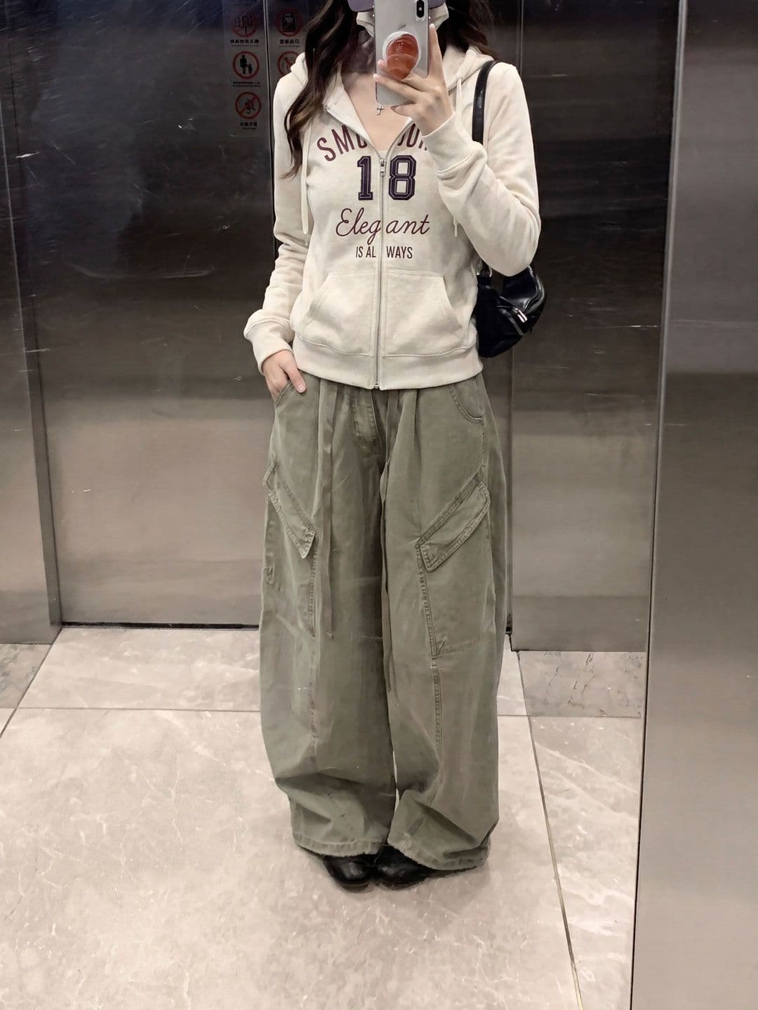 순수한 Mianhua 면 아메리칸 레트로 패치 자수 후드 티 스웨터 여성 가을 2026 지퍼 카디건 코트 이미지 3