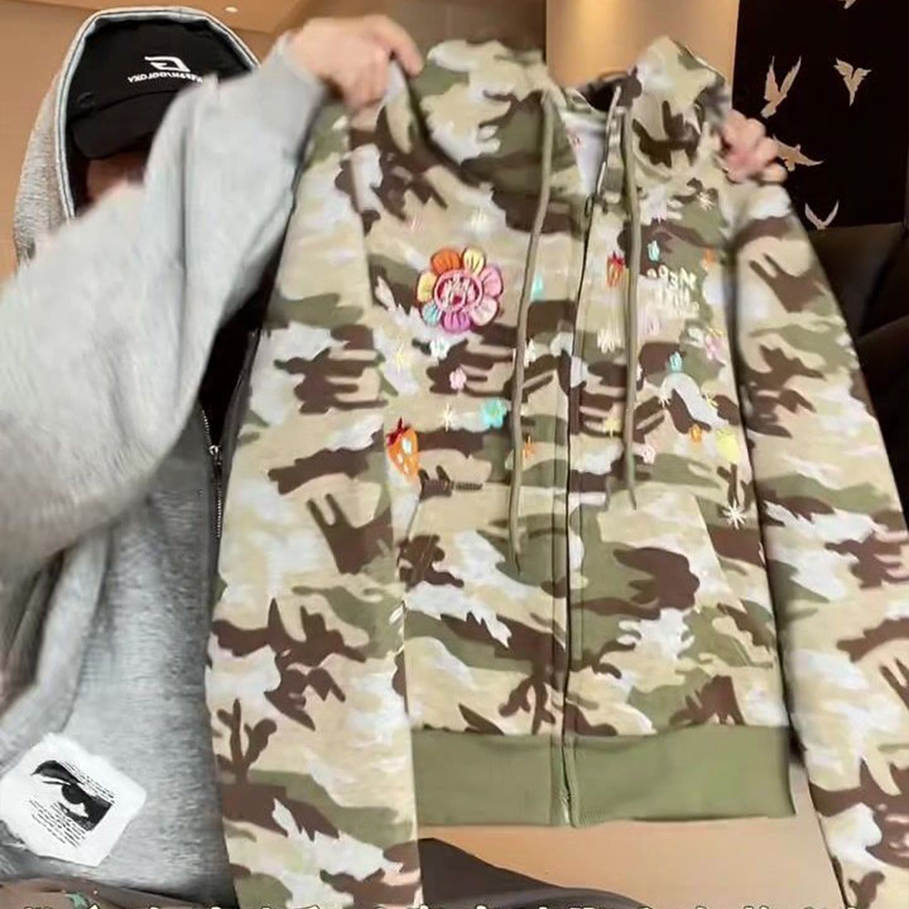 얇은 스타일 자수 인사이드 펌프 복합 이후 패키지 칼라 순수한 Mianhua 면 복합 후드티 여성 이미지 5