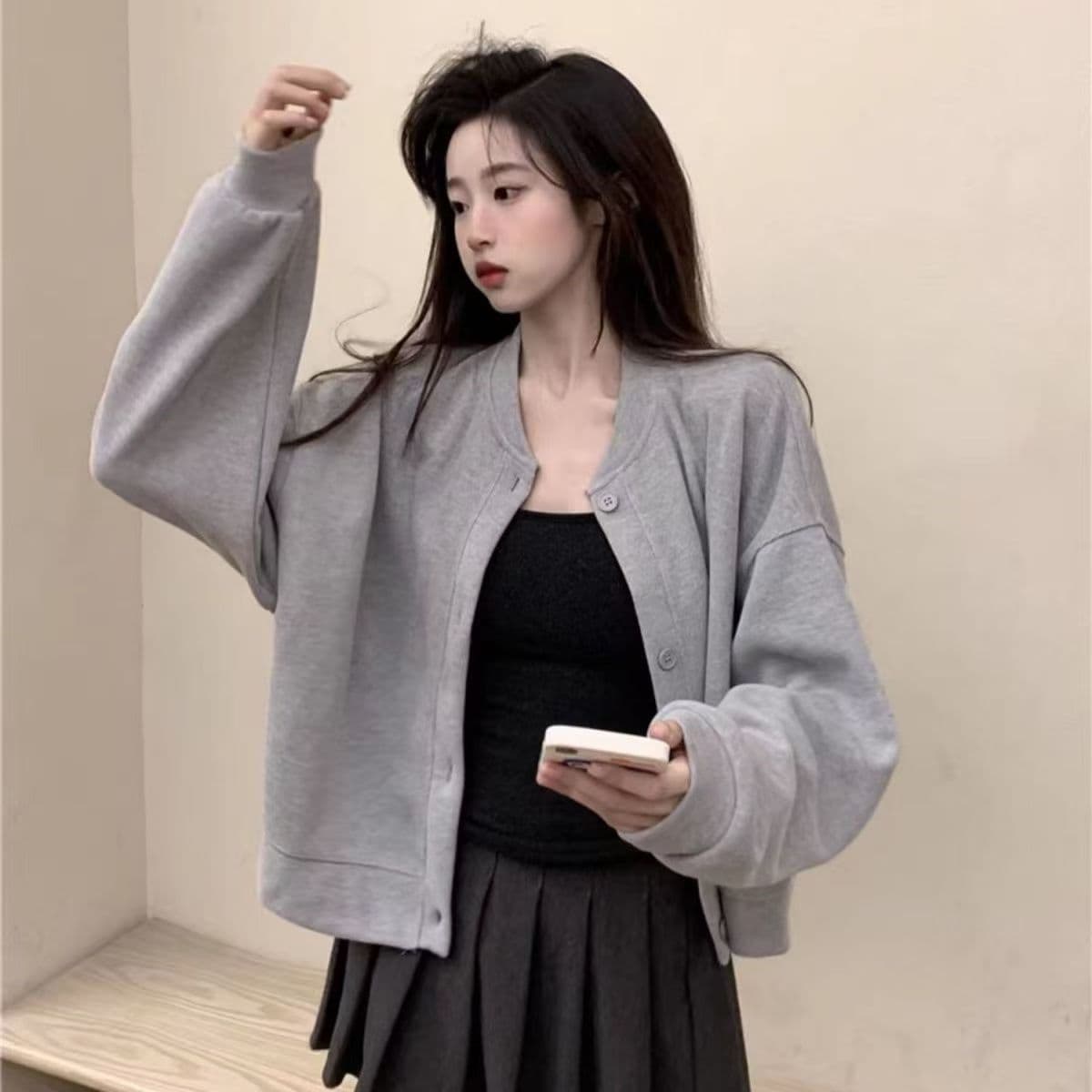 남자 바 면 새로운 단추 패션 트렌드 디자이너 섹션 재킷 남녀 다용도 루즈핏 캐주얼 야구 유니폼 상세 이미지 4