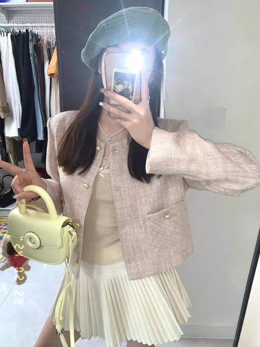 원본 높은 품질 원단 이중층 네리 올해 인기 높음 세트 명문 여성 작은 키 외국 가스 쇼트 스타일 맨위 트렌디 상세 이미지 5