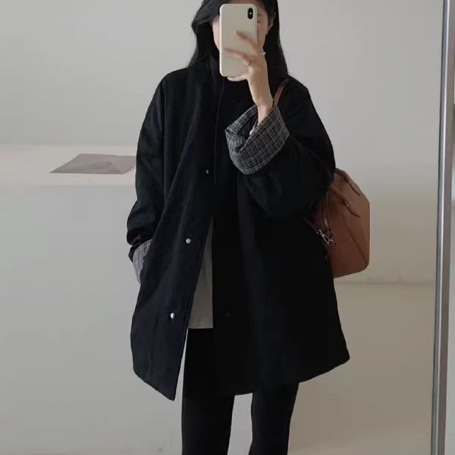 한 부서 얇고 가벼운 플러스 면 면 의류 2026 가을 겨울철 폭발 스탠드 칼라 캐주얼 루즈핏 두꺼운 보온 바람막이 상세 이미지 2