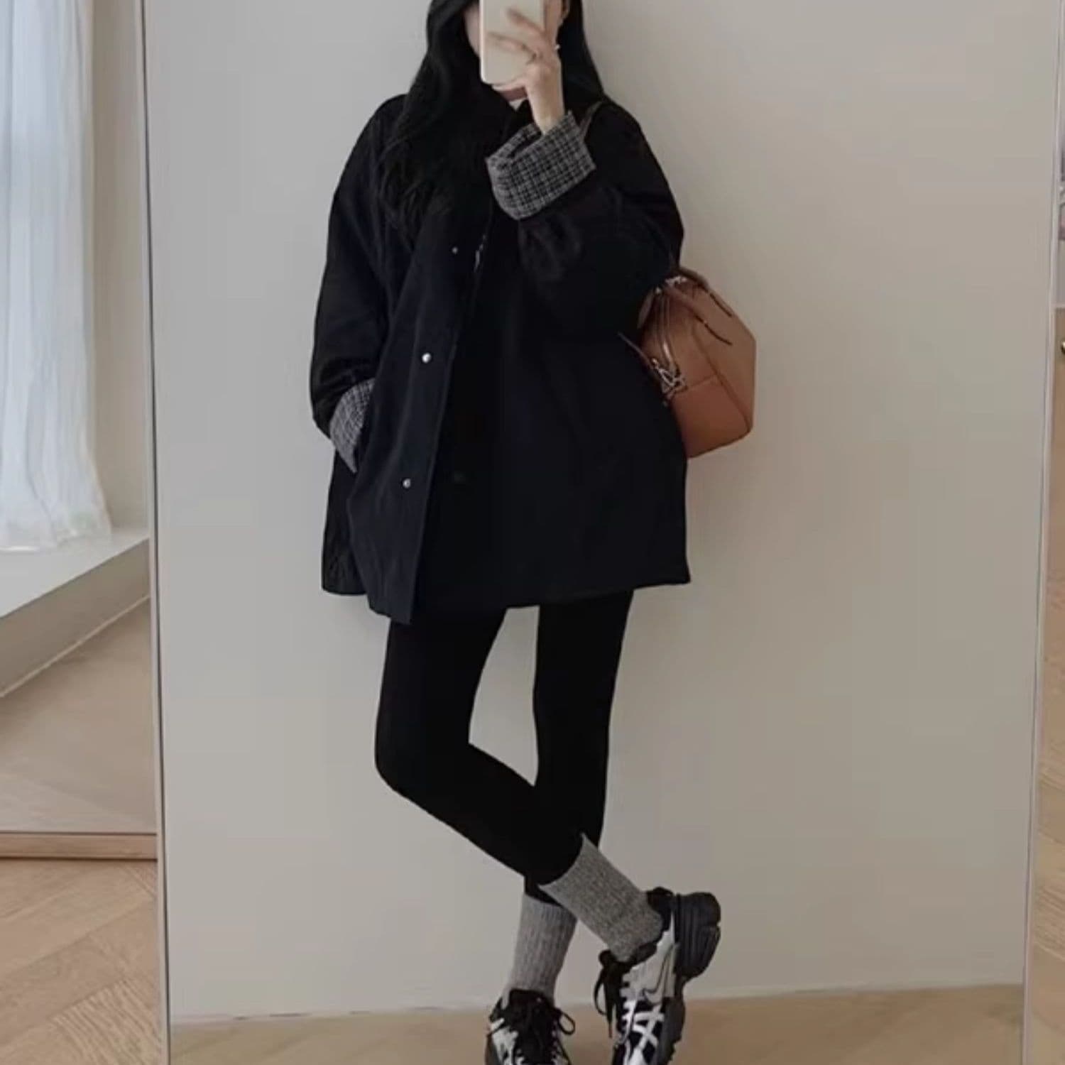 한 부서 얇고 가벼운 플러스 면 면 의류 2026 가을 겨울철 폭발 스탠드 칼라 캐주얼 루즈핏 두꺼운 보온 바람막이 상세 이미지 4