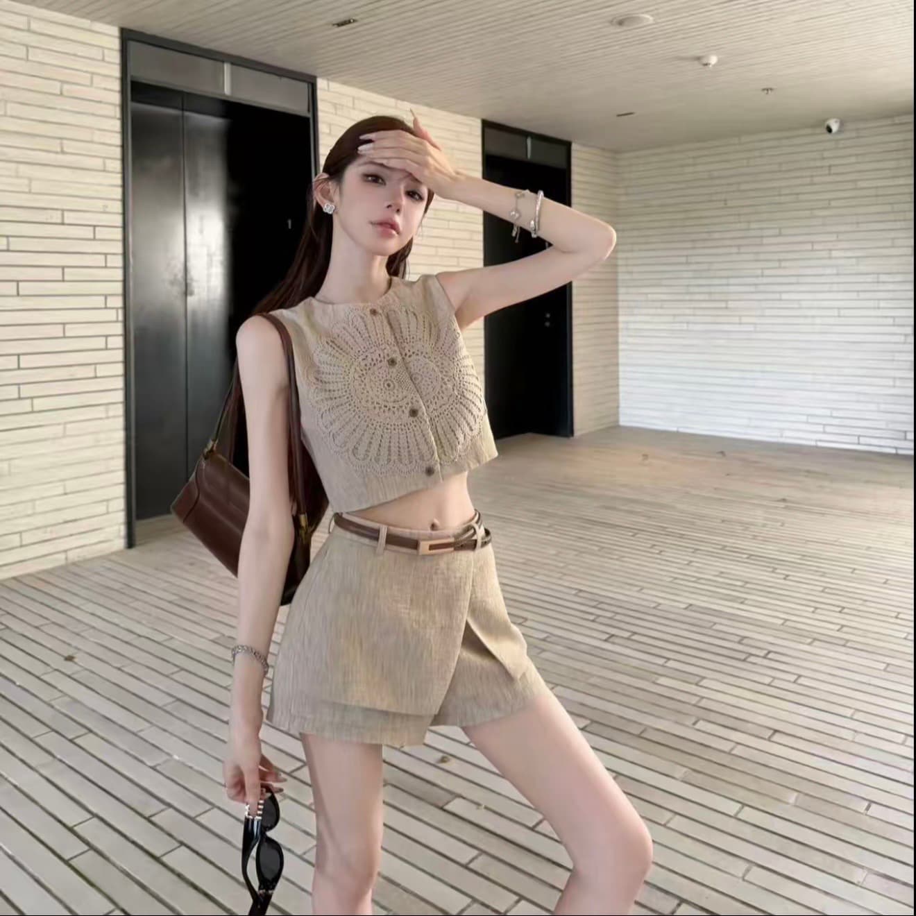 핑크색 새기다 꽃 마음 그림자 디자인 센스 레트로 스타일 홀로우 아웃 레이스 자수 자수 세트 이미지 5
