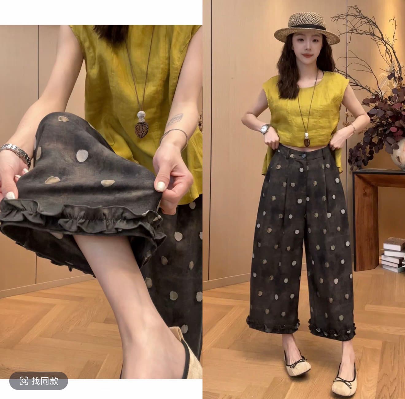 여름 새로운 패션 다용도 스팟 선글라스 강아지 프린트 티셔츠 핑크색 도트 무늬 망사 치마 투피스 슈트 여성 이미지 3