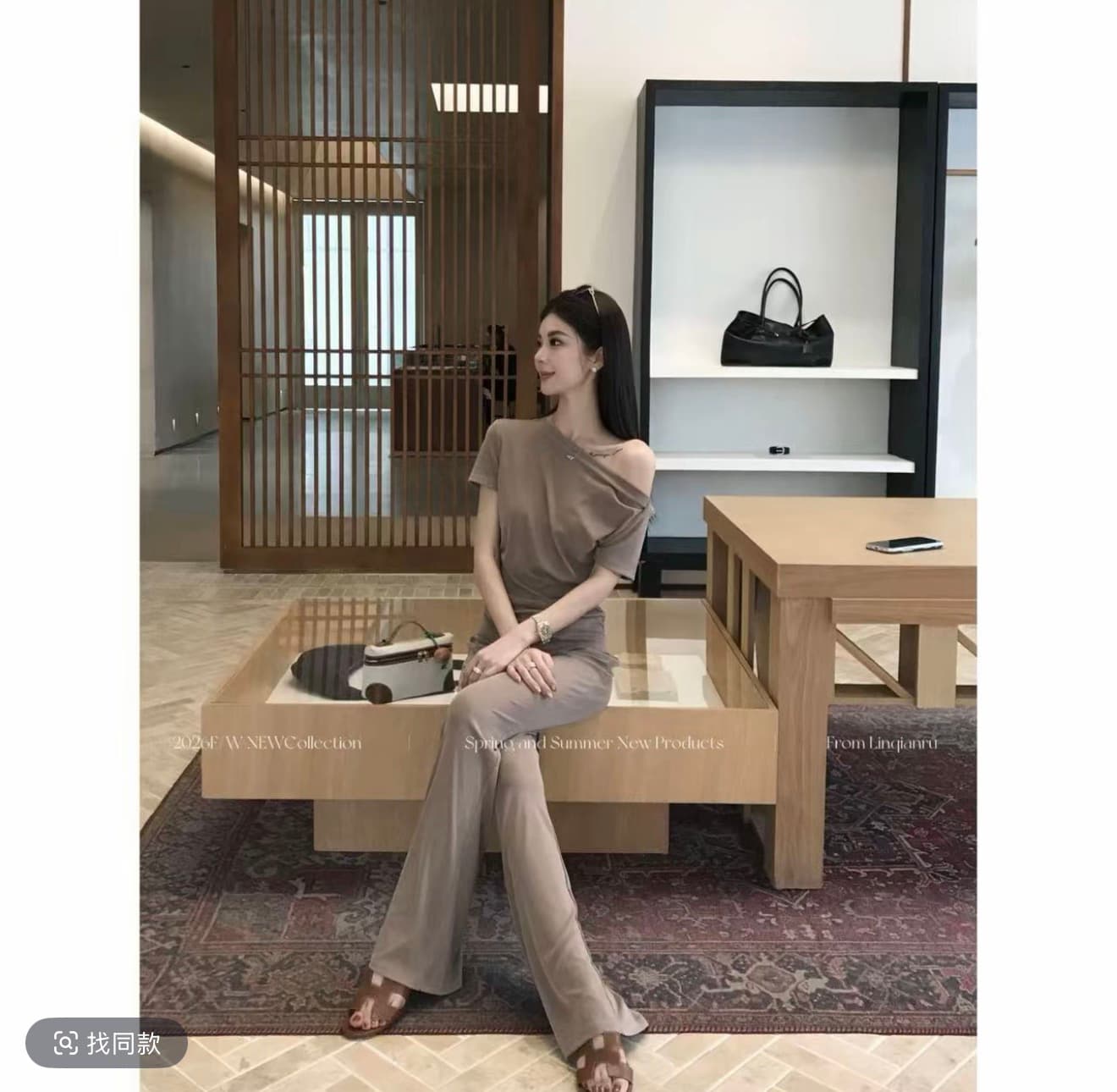 린 천 입력 제인 럭셔리 세트 새로운 품격 슬림해 보이는 고급 센스 미니멀리즘 대기 캐주얼 패션 세트 여성 이미지 3