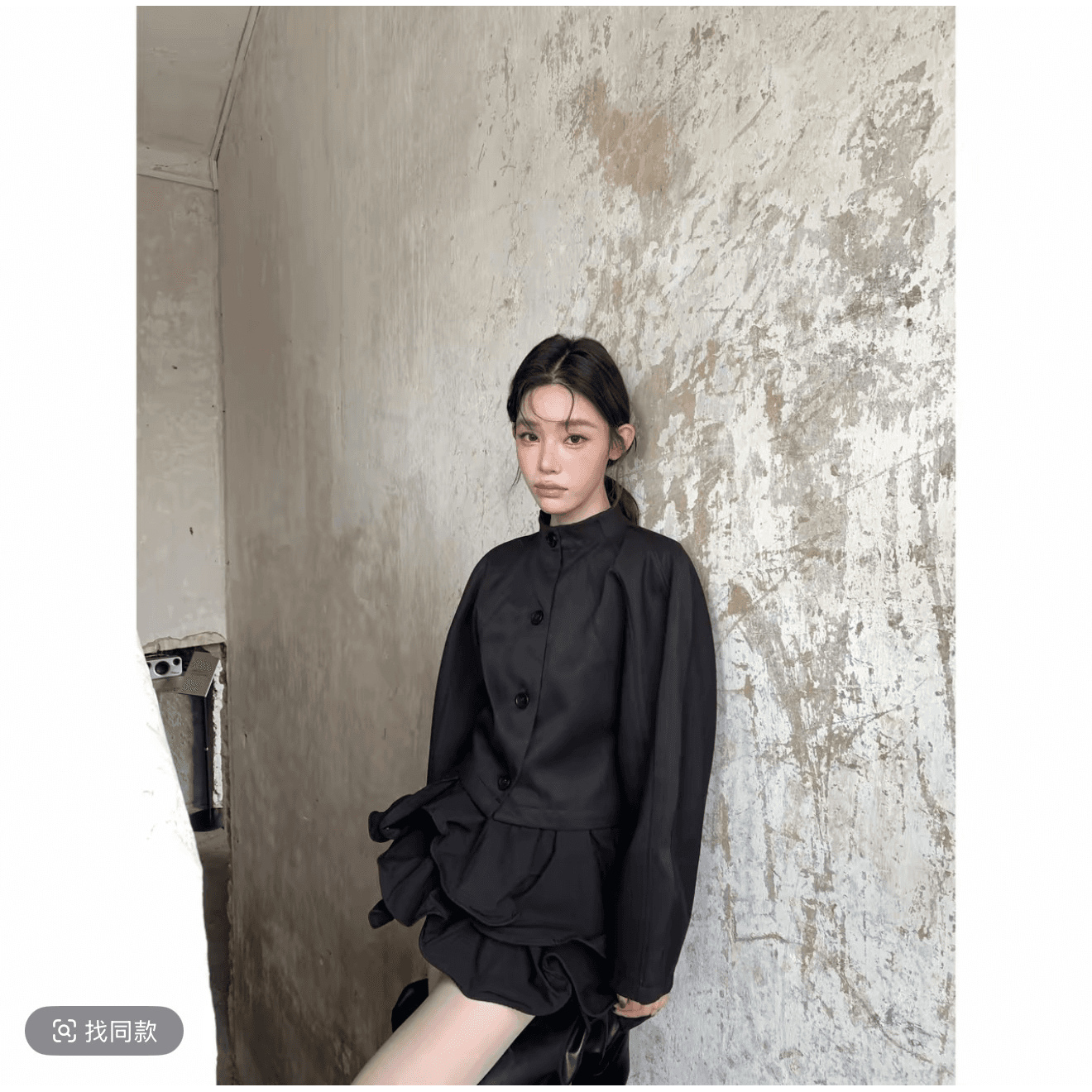 ywyw26f w 가을 새로운 스탠드 칼라 삽입 어깨 소매 작은 키 슬림해 보이는 다용도 쇼트 스타일 재킷 7531 이미지 6