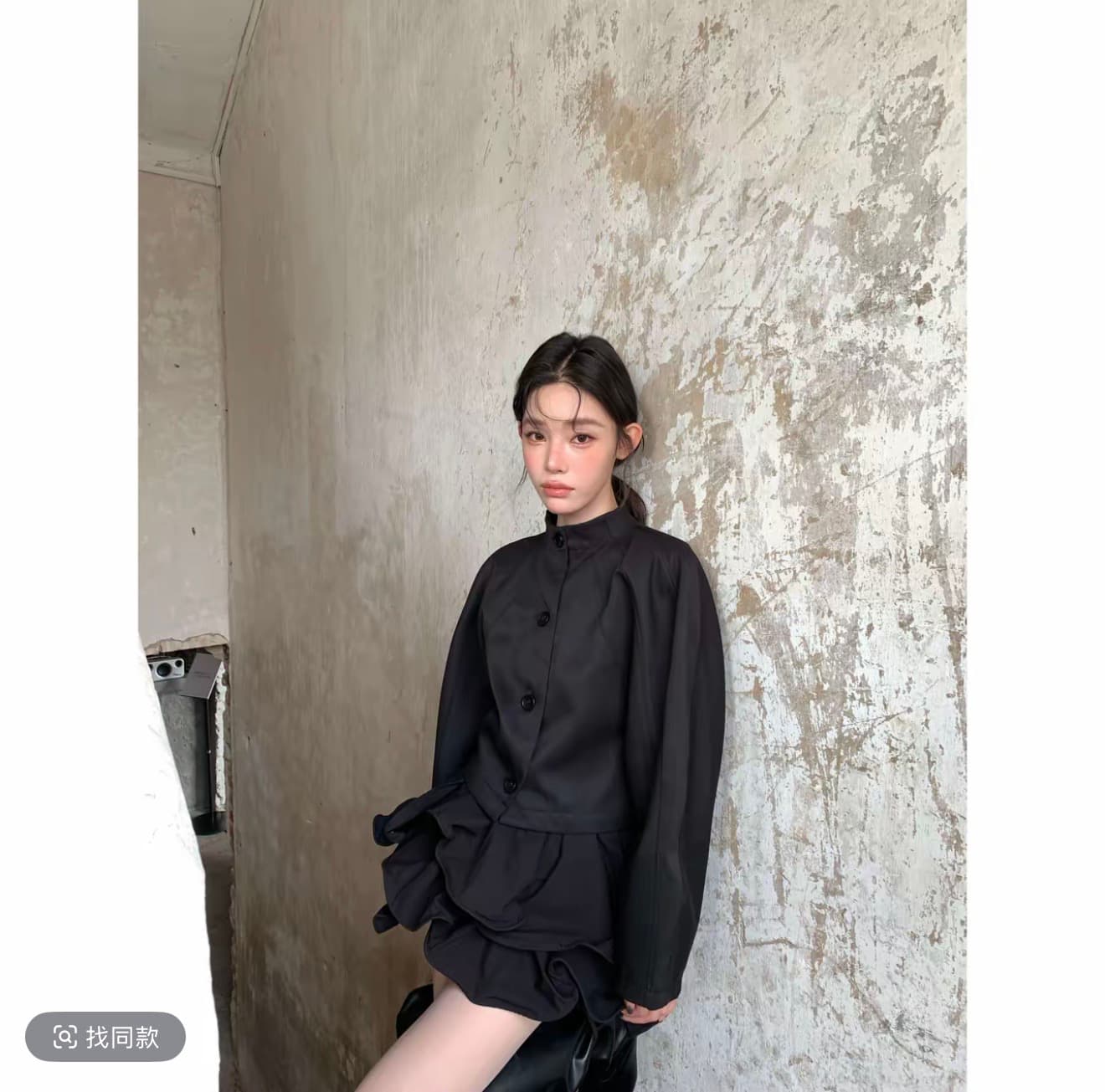 ywyw26f w 가을 새로운 스탠드 칼라 삽입 어깨 소매 작은 키 슬림해 보이는 다용도 쇼트 스타일 재킷 7531 상세 이미지 5
