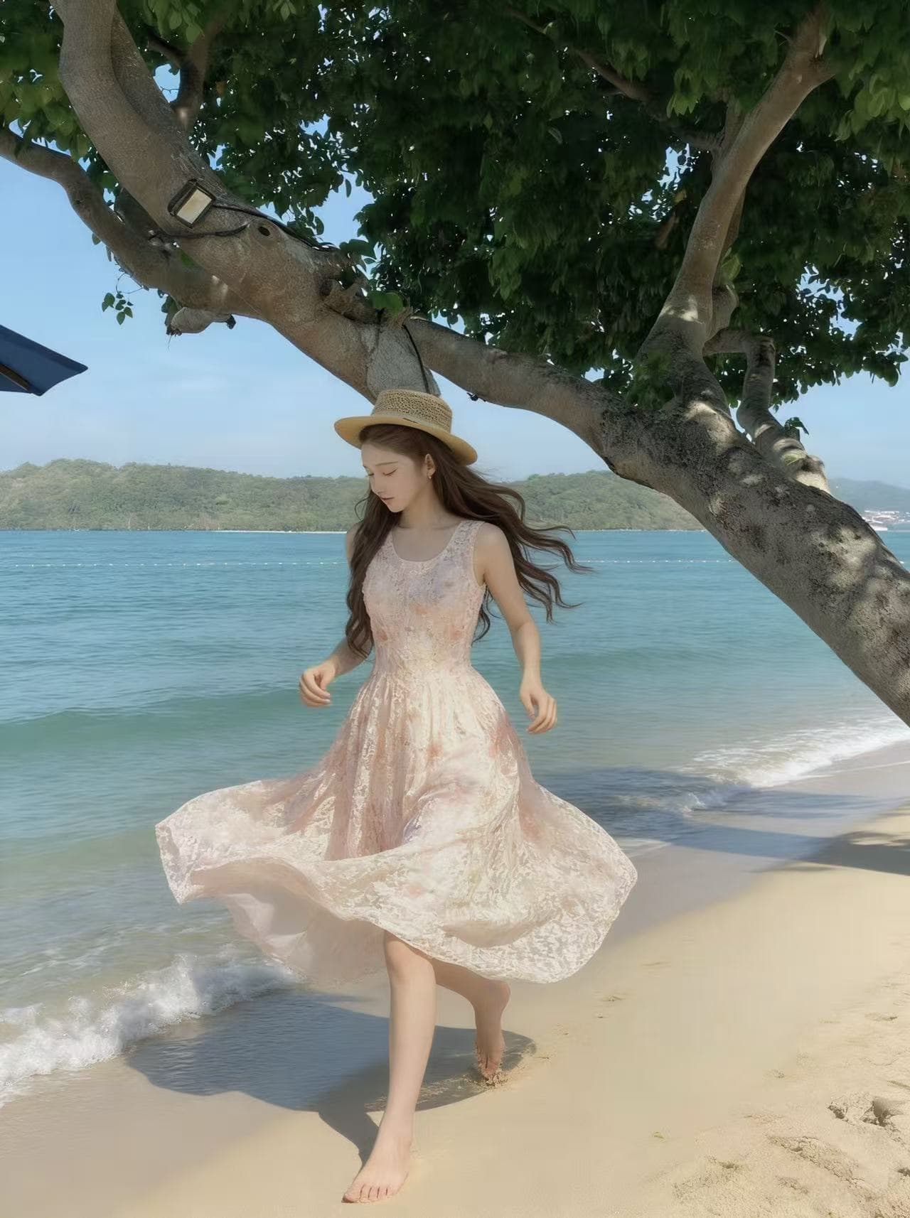 꽃 집 소녀 3 차원 꽃 봄 여름 드레스 상세 이미지 7
