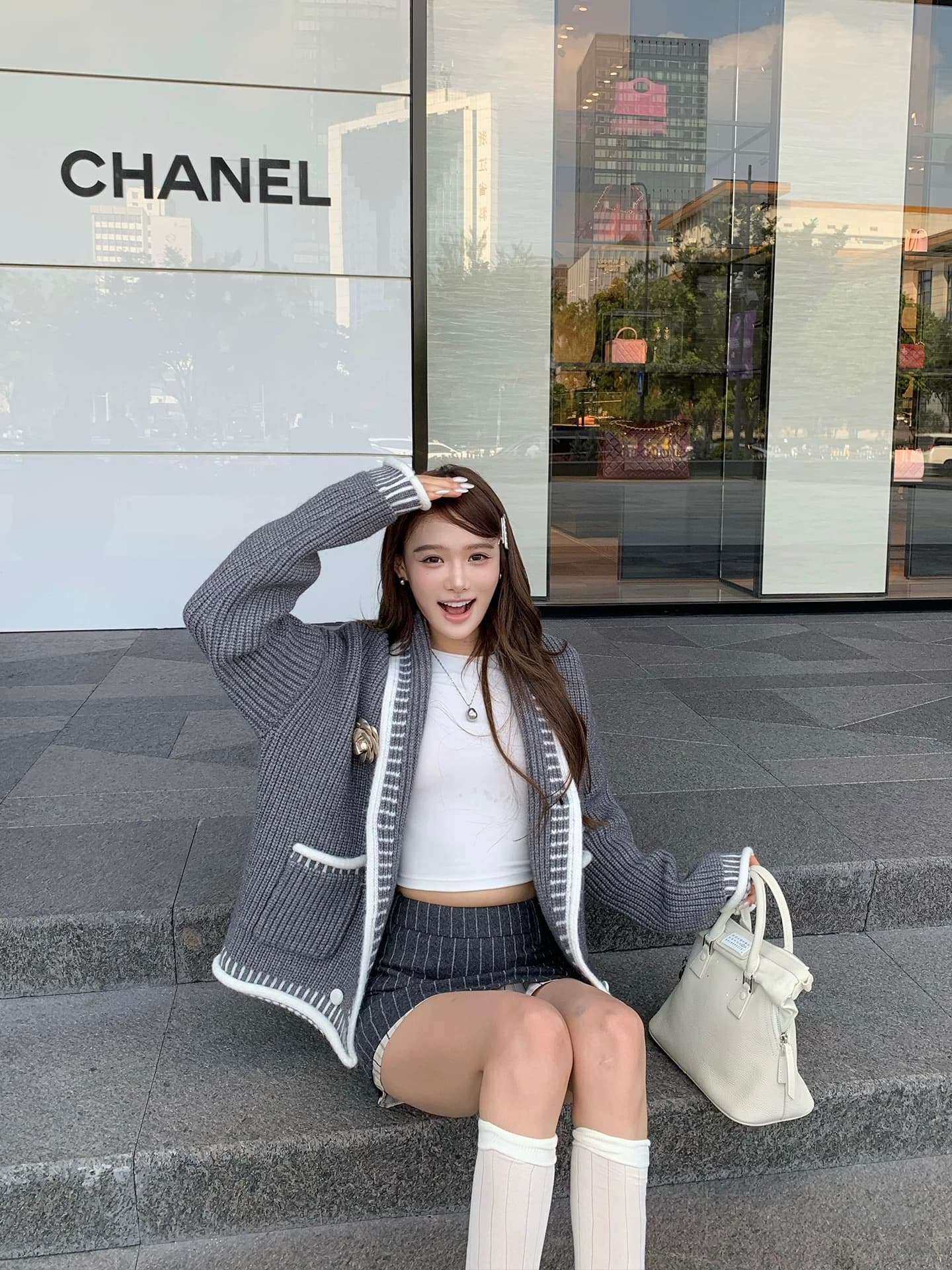 캐러멜 榛 과일 배색 폴로 칼라 루즈핏 가을 어깨 스웨터 코트 두꺼운 새로운 털 니트 스웨터 상세 이미지 4