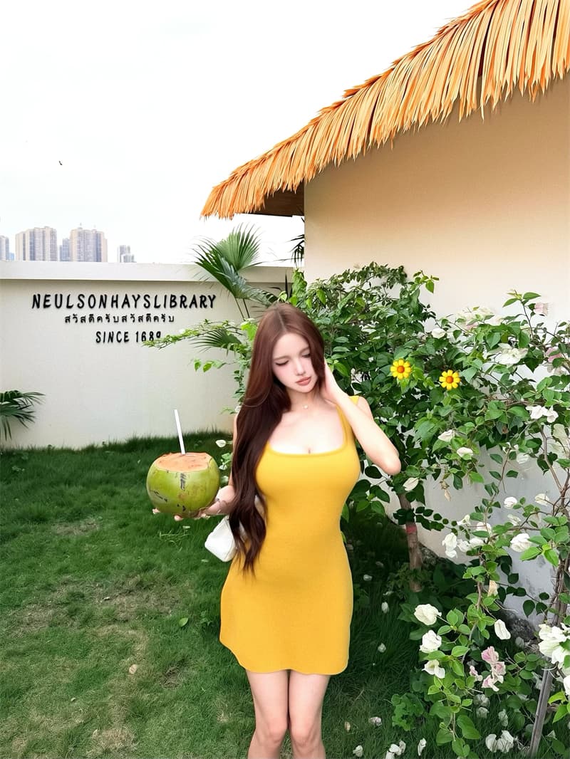 실사 순수한 욕망 바람 드레스 몸매 가꾸기 슬림해 보이는 달콤한 매운맛 꼬집기 허리 치마 상세 이미지 7