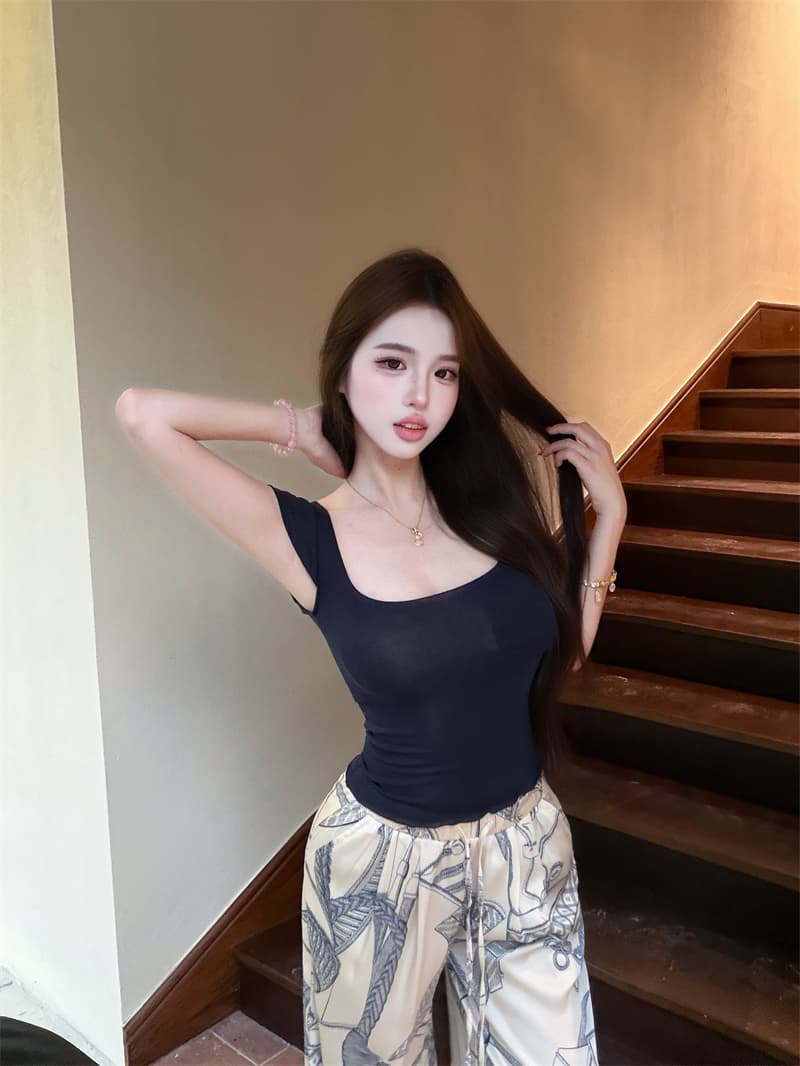 실사 새 와 바람 순수한 욕망 바람 광장 칼라 목이버섯 소매 신축성 티셔츠 여성 봄 여름 숙박 화이트 t 맨위 상세 이미지 12