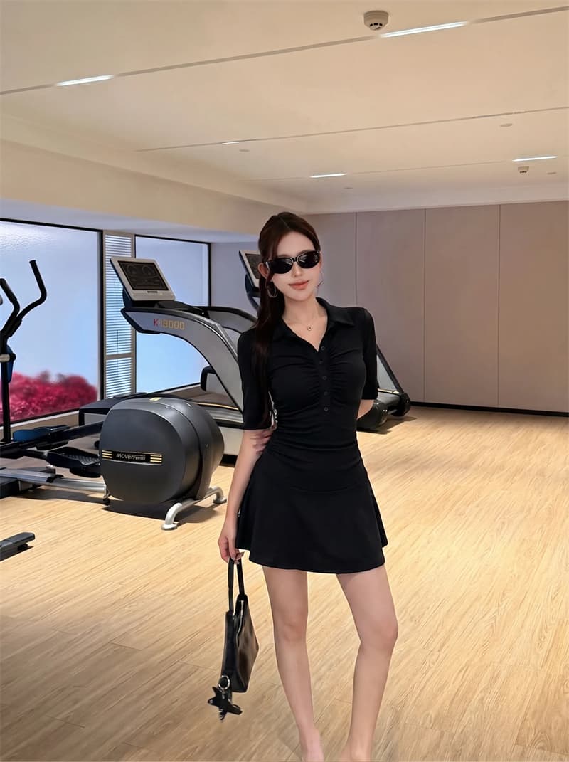 실사 질감 이야기 슬림해 보이는 허리 수축 핫걸 드레스 한국 스타일 몸매 가꾸기 타이트 스커트 상세 이미지 9