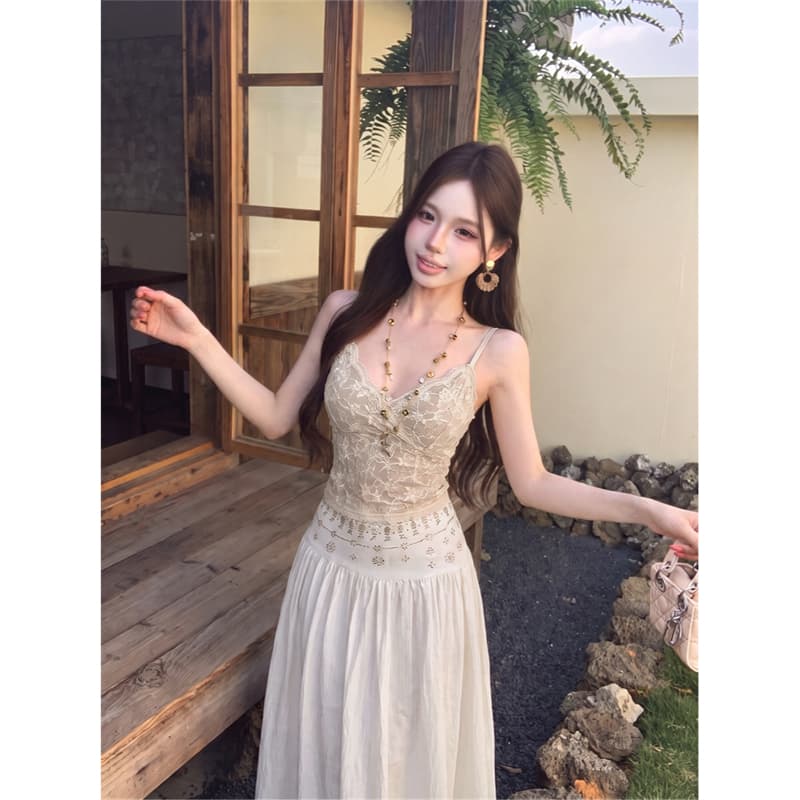 실사 레이스 캐미솔 맨위 박쥐 오픈 가디건 여성 코트 핫픽스 반신 스커트 투피스 세트 이미지 5