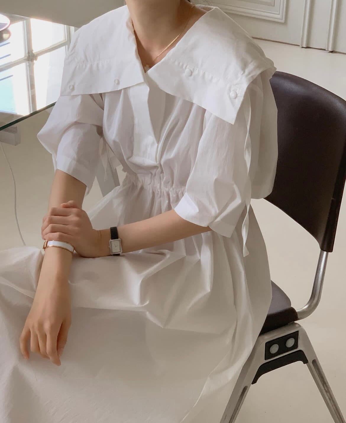 2025 한 스타일 봄 우아함 품격 폴로 칼라 다용도 롱 코트 심지어 상세 이미지 9