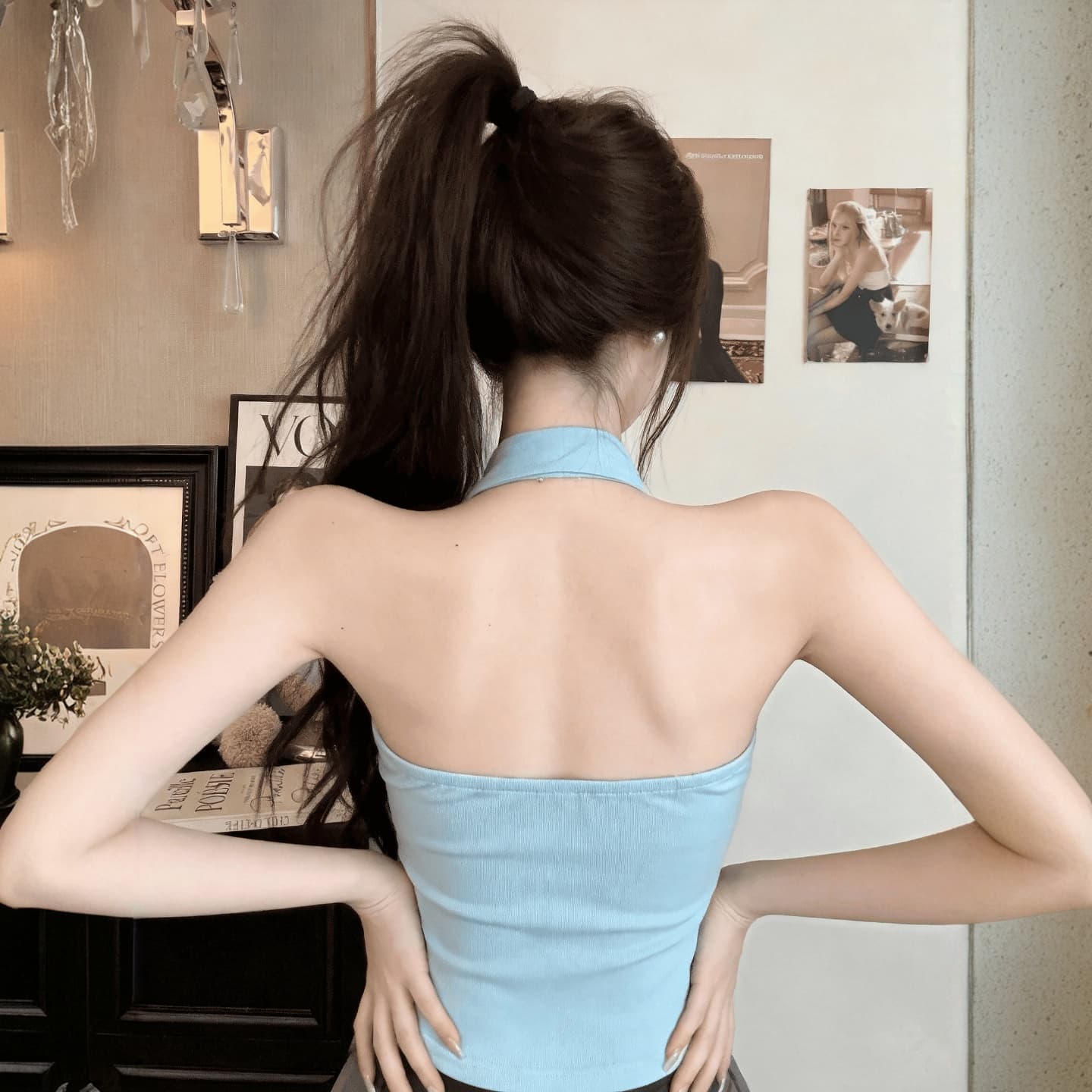 정가 순수한 욕망 핫걸 polo 넥타이 가슴 패드 조끼 jk 학원 스타일 나비 매듭 주름 행침 목 백리스 맨위 상세 이미지 15