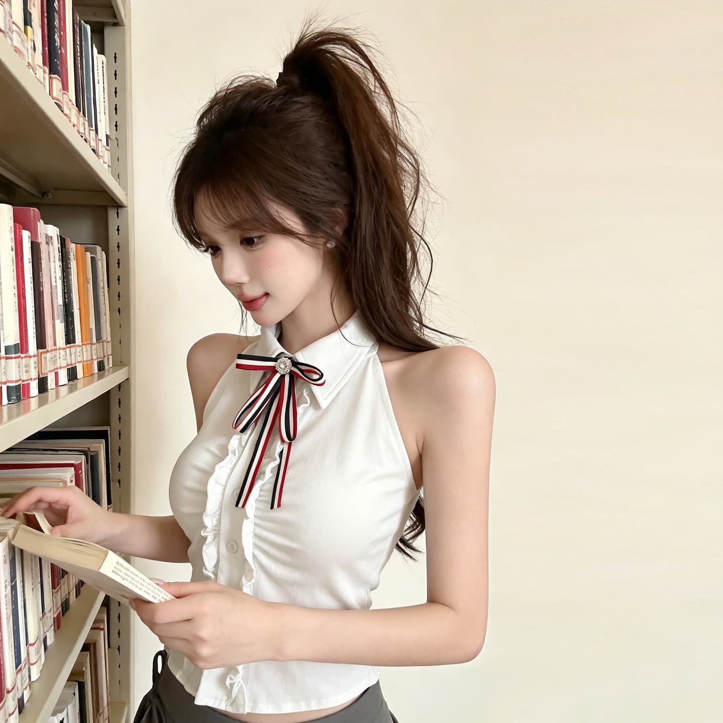 정가 순수한 욕망 핫걸 polo 넥타이 가슴 패드 조끼 jk 학원 스타일 나비 매듭 주름 행침 목 백리스 맨위 상세 이미지 21