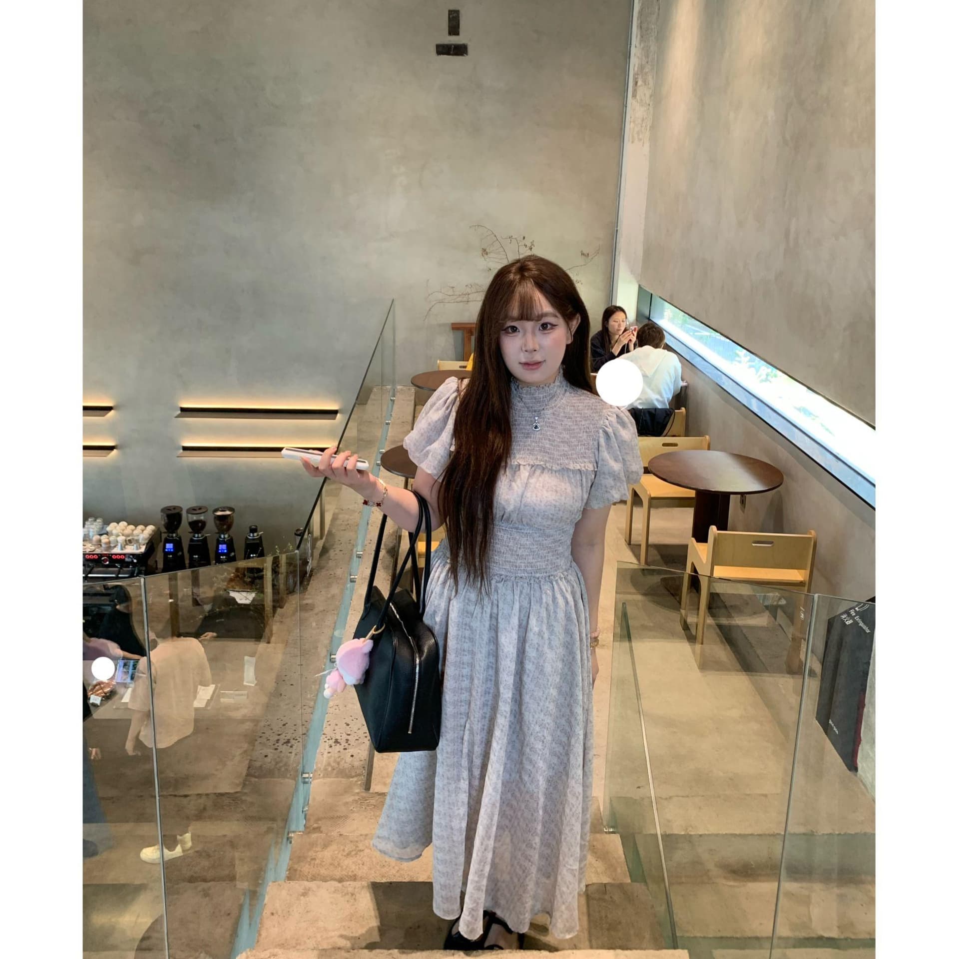 빅 사이즈 여성 의류 낭만주의 주름 허리 수축 드레스 작은 대중 디자인 명중 가져 가라. 치마 상세 이미지 2